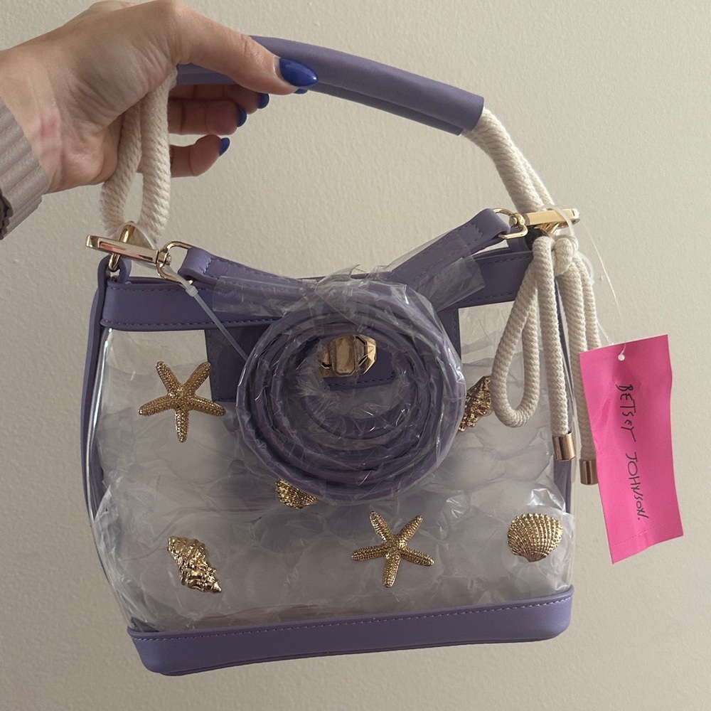 NWT! SEAS THE DAY Purple Purse/Bag by Betsy Johnson - Picture 3 of 3